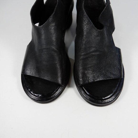 A.S.98 Lucca Heeled Sandals Size 37 7 Black Leather EUC $319 - Picture 4 of 12